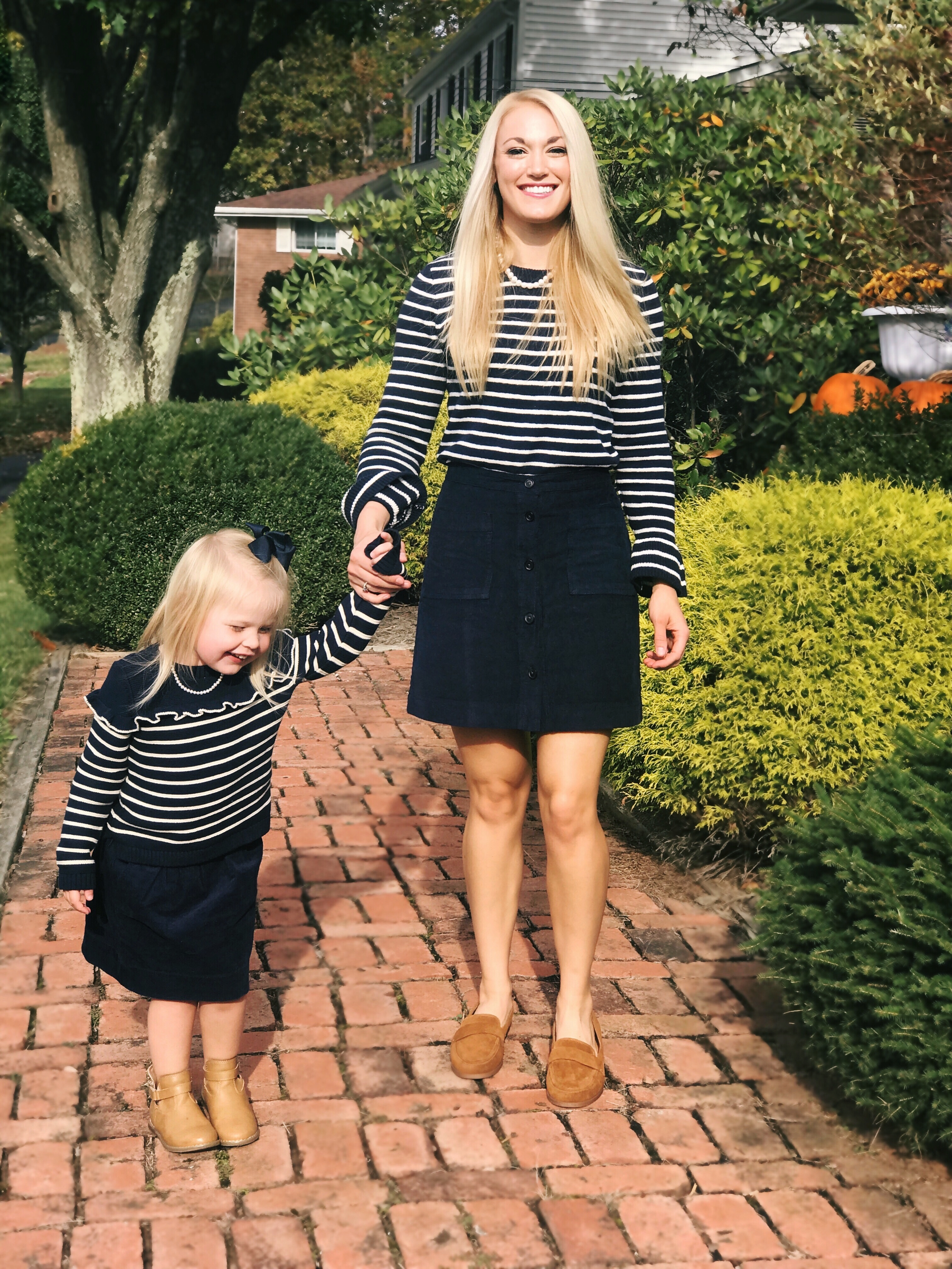 Mommy and Me Outfits: Skirts & Stripes | www.styleherstrong.com