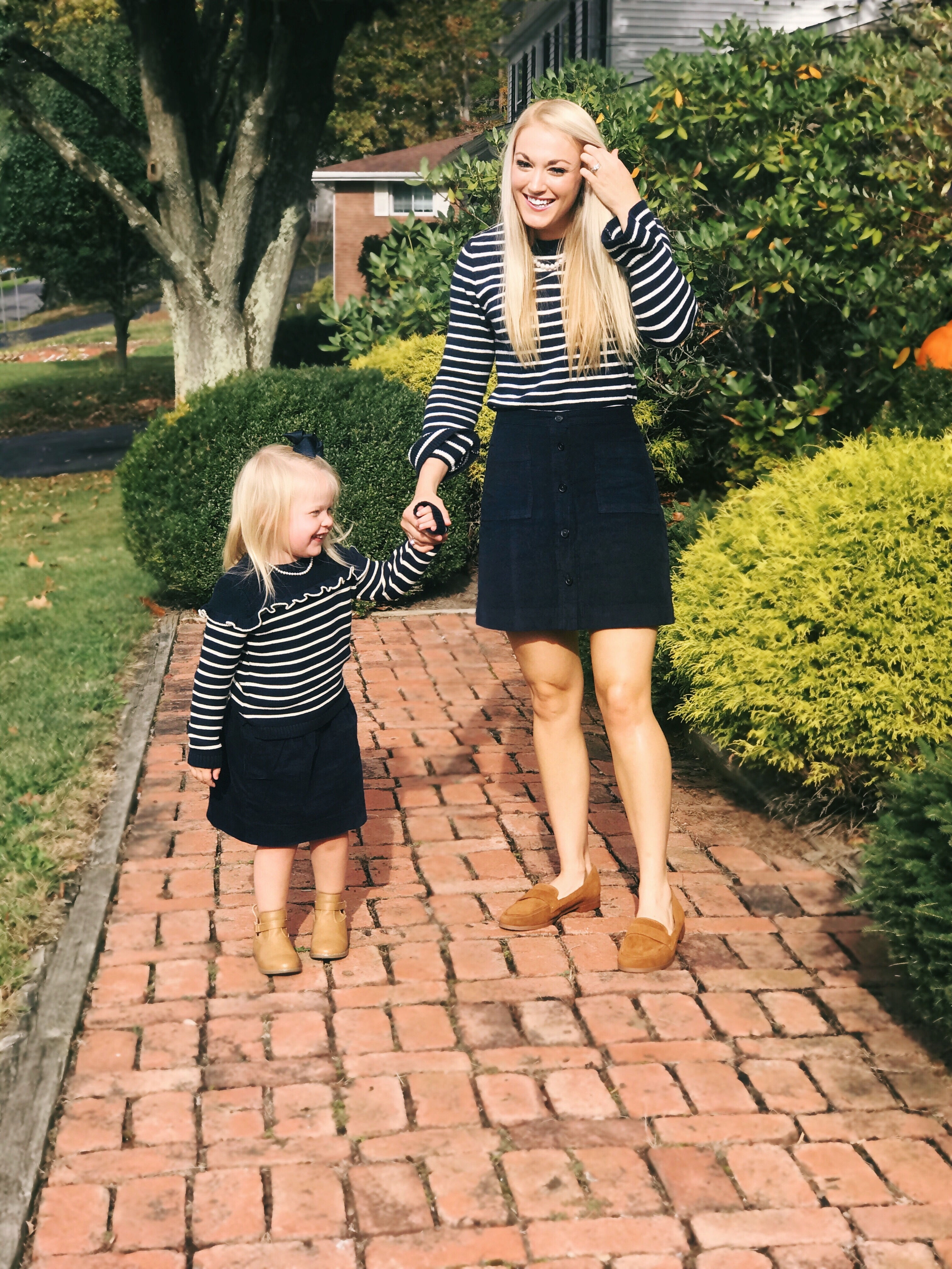 Mommy and Me Outfits: Skirts & Stripes | www.styleherstrong.com