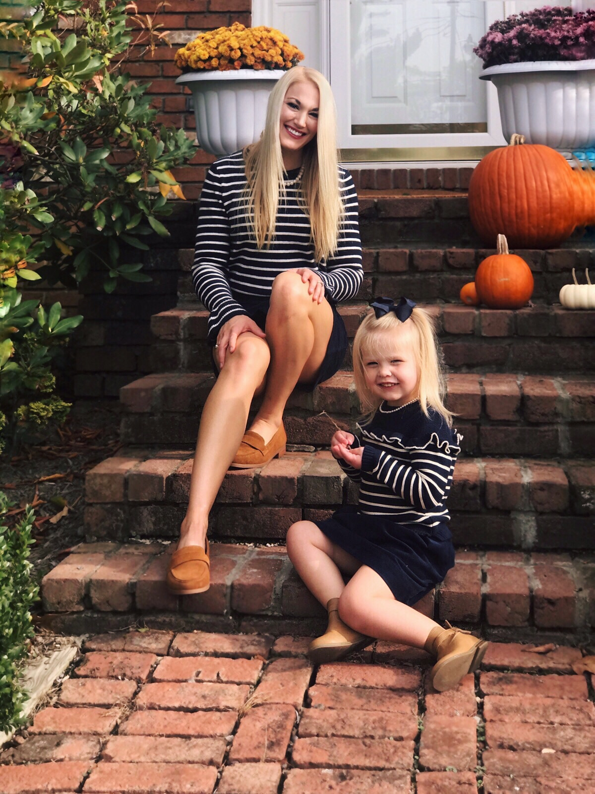 Mommy and Me Outfits: Skirts & Stripes | www.styleherstrong.com