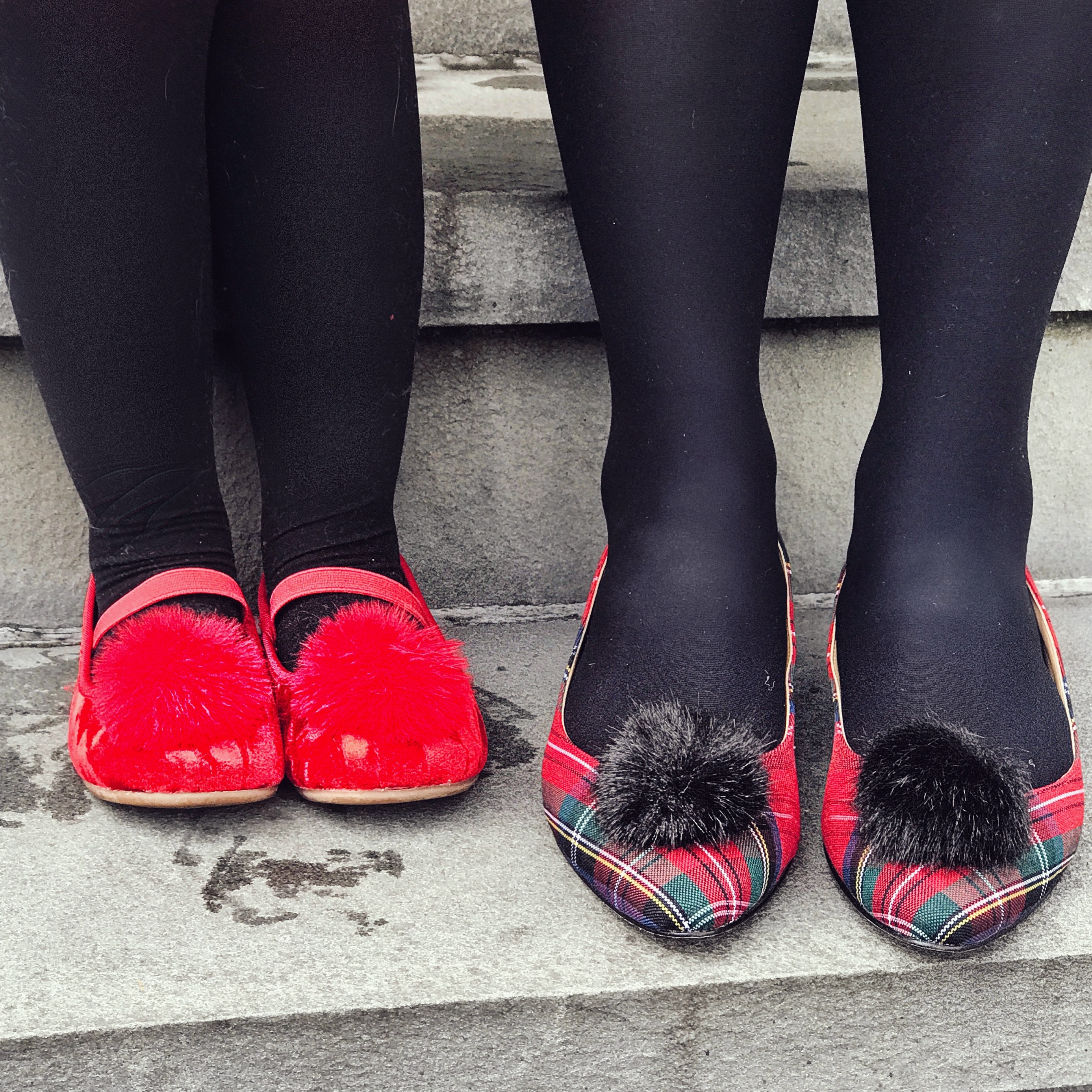 Tartan Plaid Pom Pom Shoes | Mommy and Me