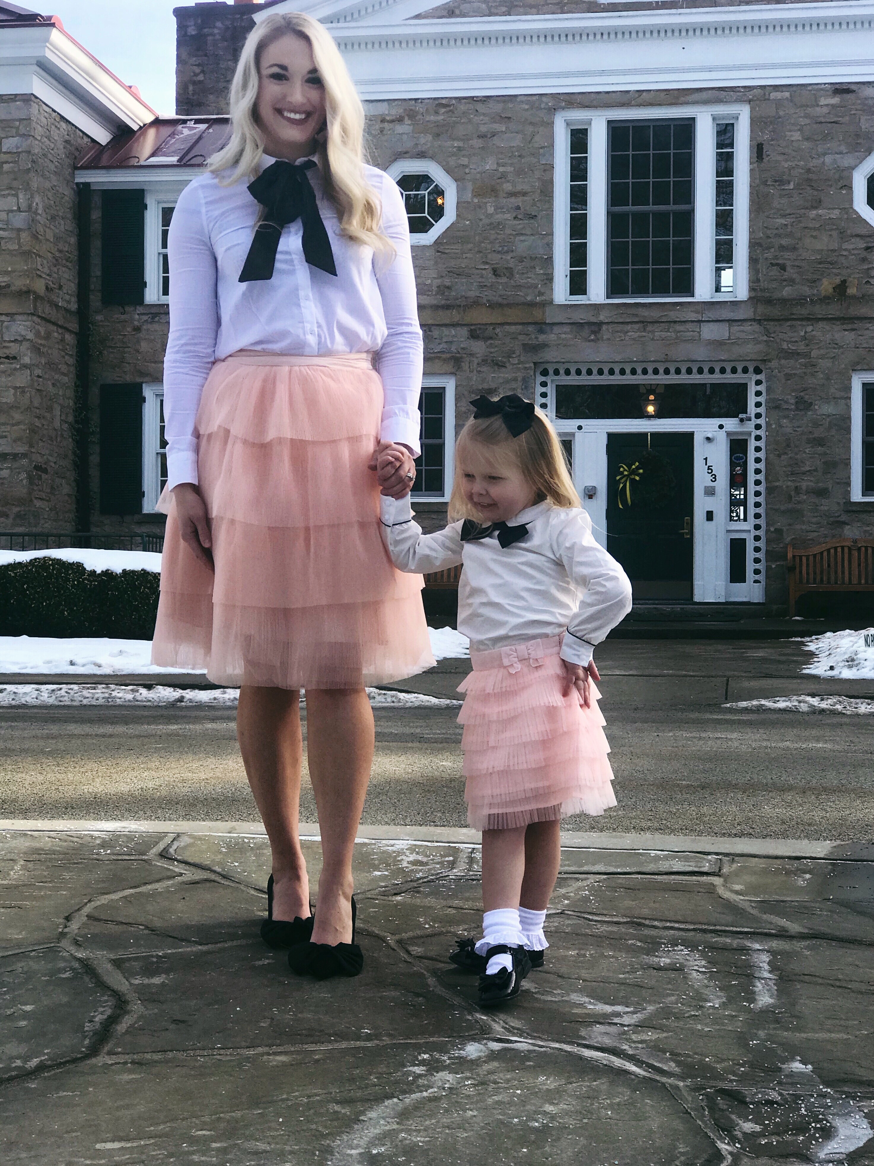 Mommy and Me Outfits | Bow Tops and Tulle Skirts | www.styleherstrong.com | #mommyandme