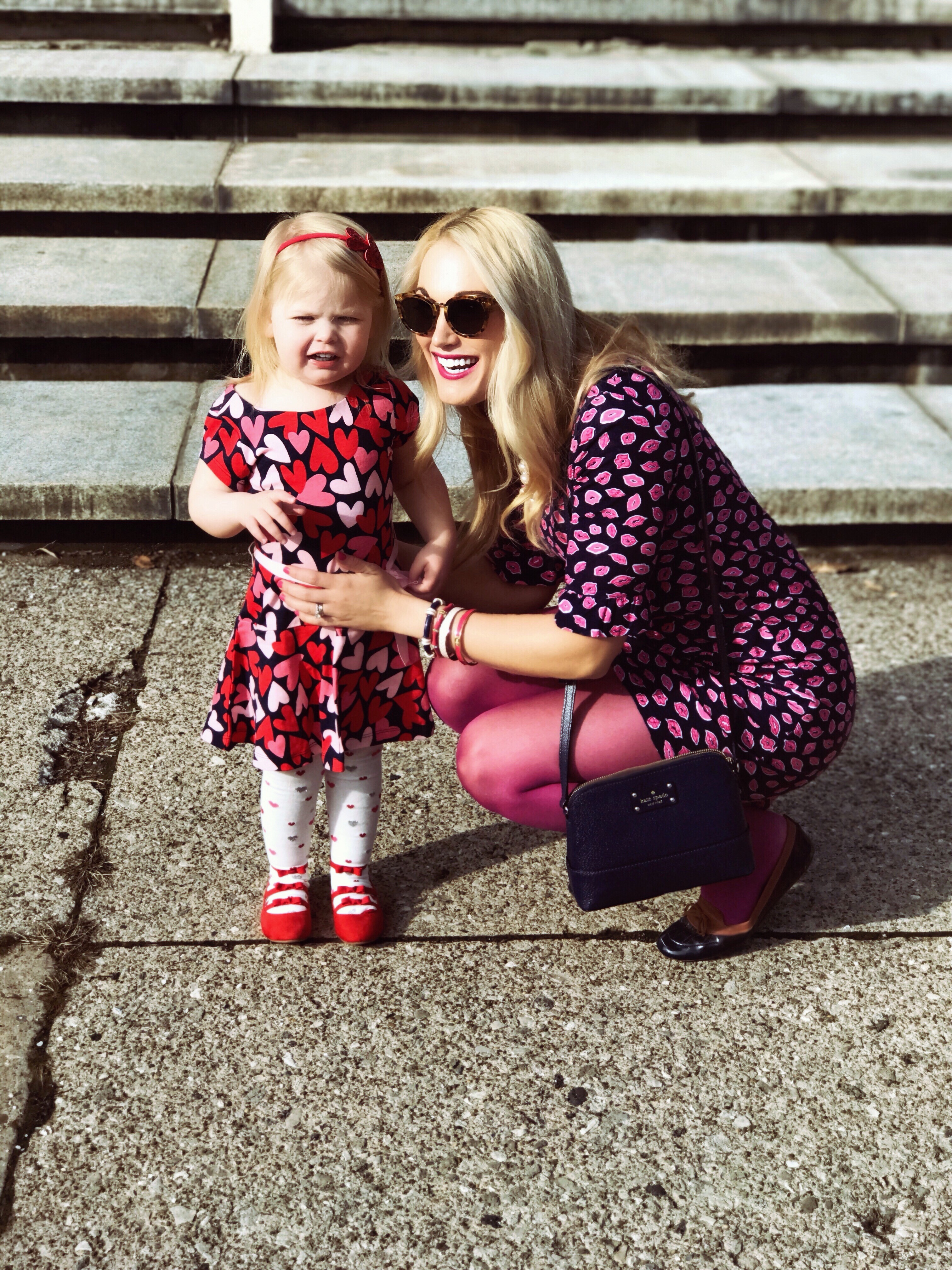 Valentine's Day Outfits | Heart Print Dress | Lip Print Dress | Mommy and Me Outfits for Valentine's Day | www.styleherstrong.com