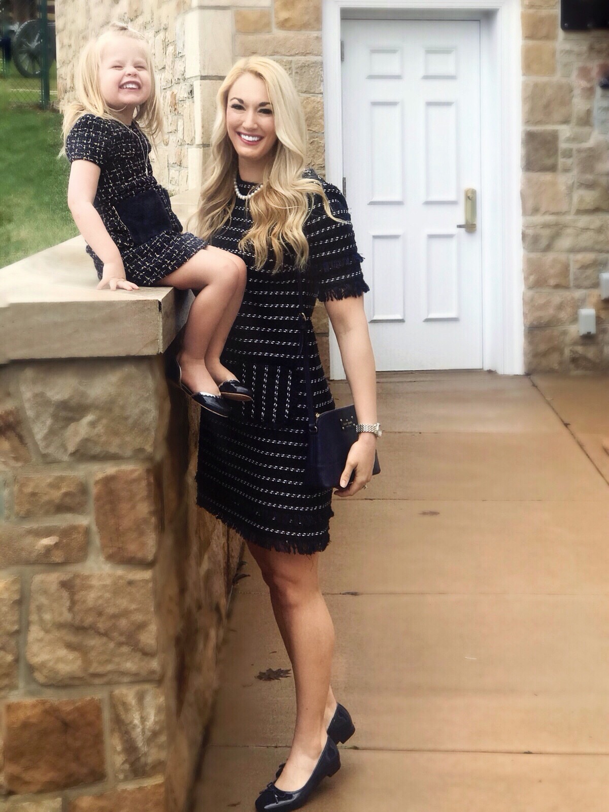 Mommy and Me Outfits | Tweed Dress | Patent Ballet Flats | #mommyandme #kidsstyle #fashionblogger