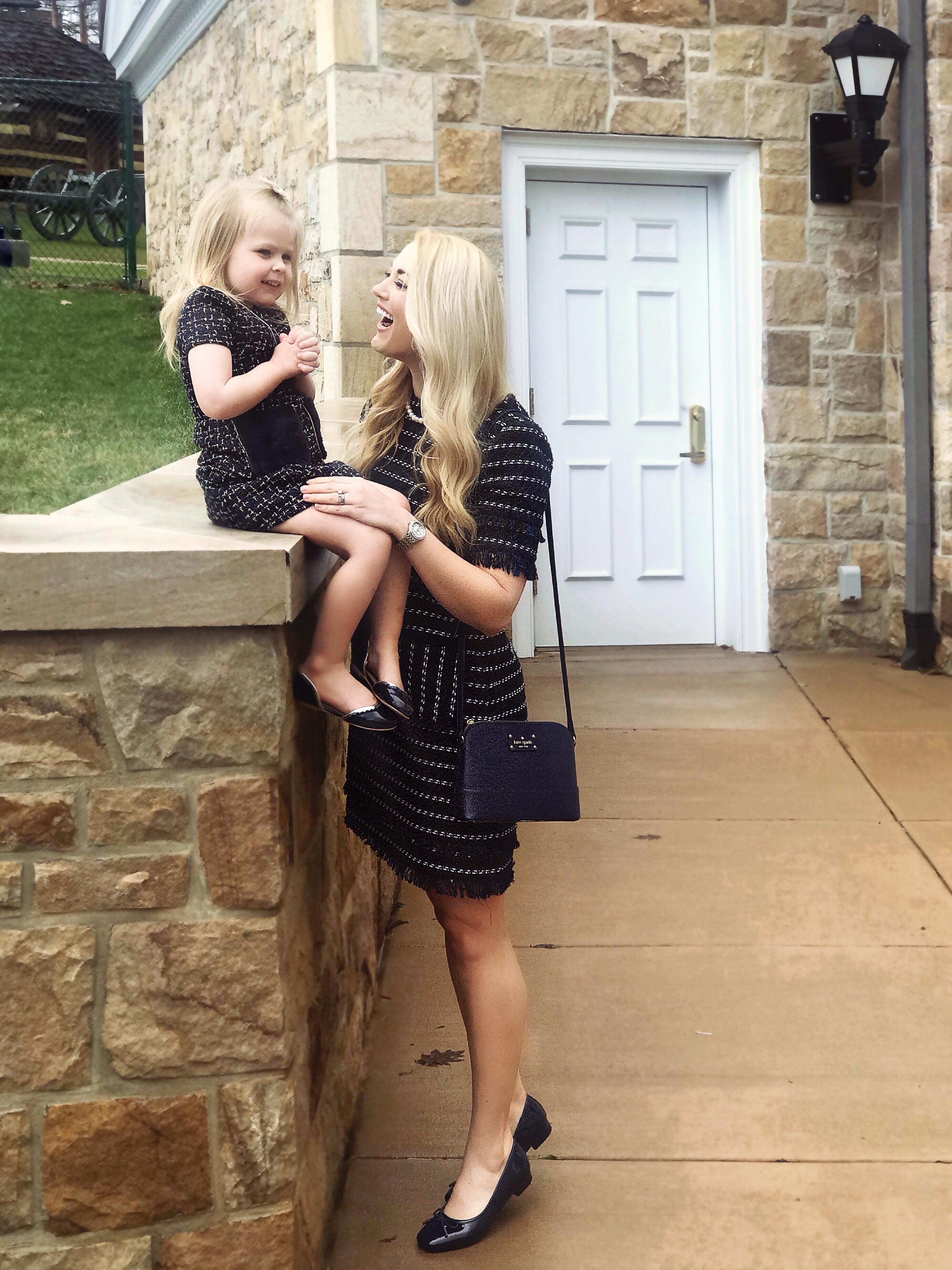 Mommy and Me Outfits | Tweed Dress | Patent Ballet Flats | #mommyandme #kidsstyle #fashionblogger