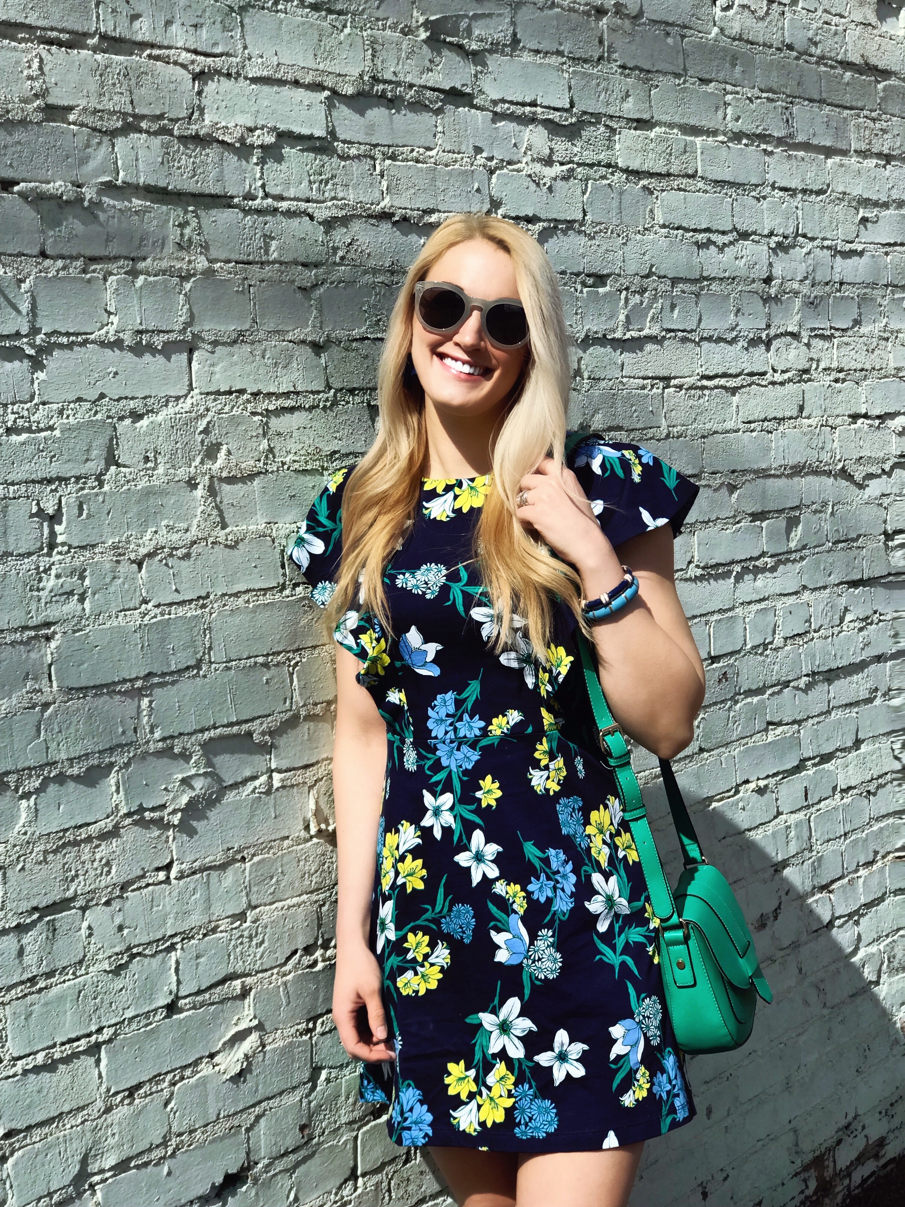 Draper James Dress | Spring Floral Dress | Mustard Yellow |#springstyle #fashionblogger #preppyfashion