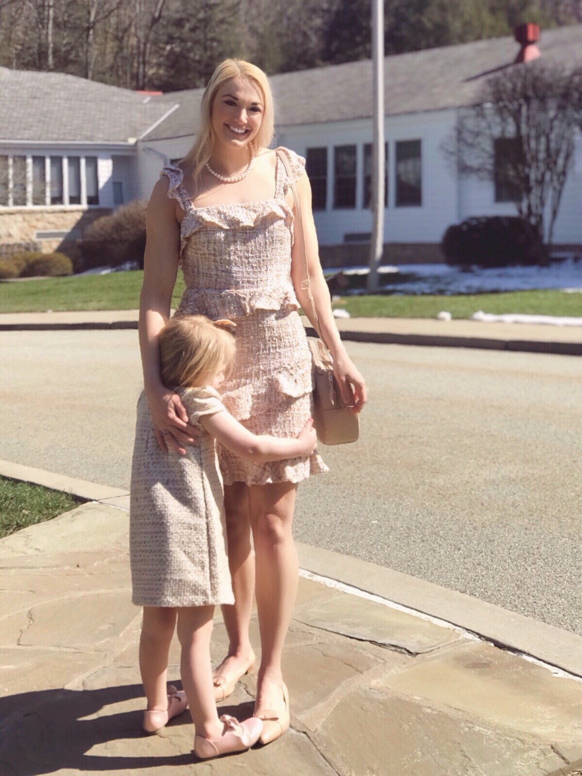 Mommy and Me Outfits | Bow Coat | Pink Tweed Dress