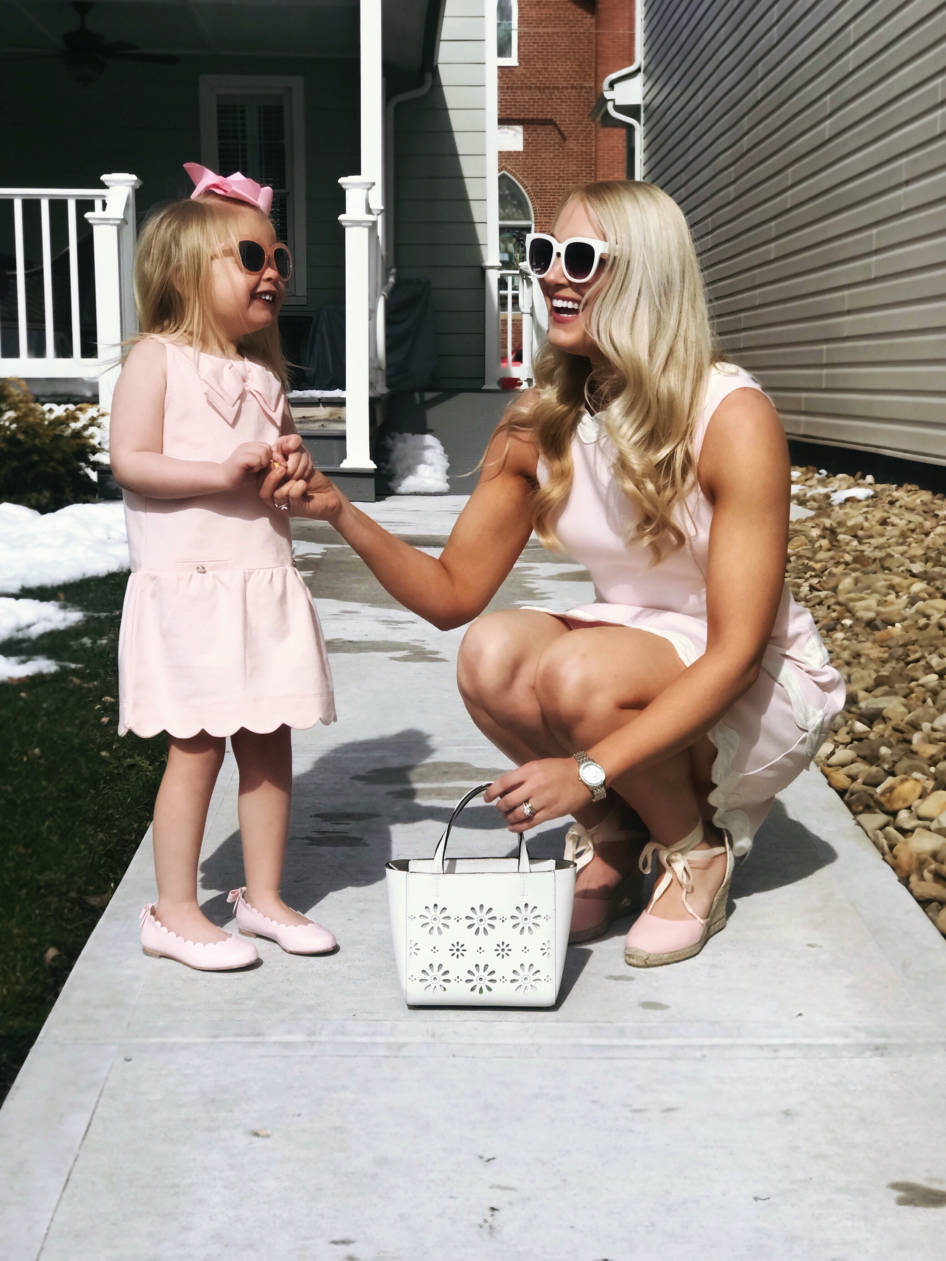 Mommy and Me Outfits | Scallop Pink Dress | Spring Dress | Janie and Jack | #mommyandme #preppyblogger #styleblogger #preppy