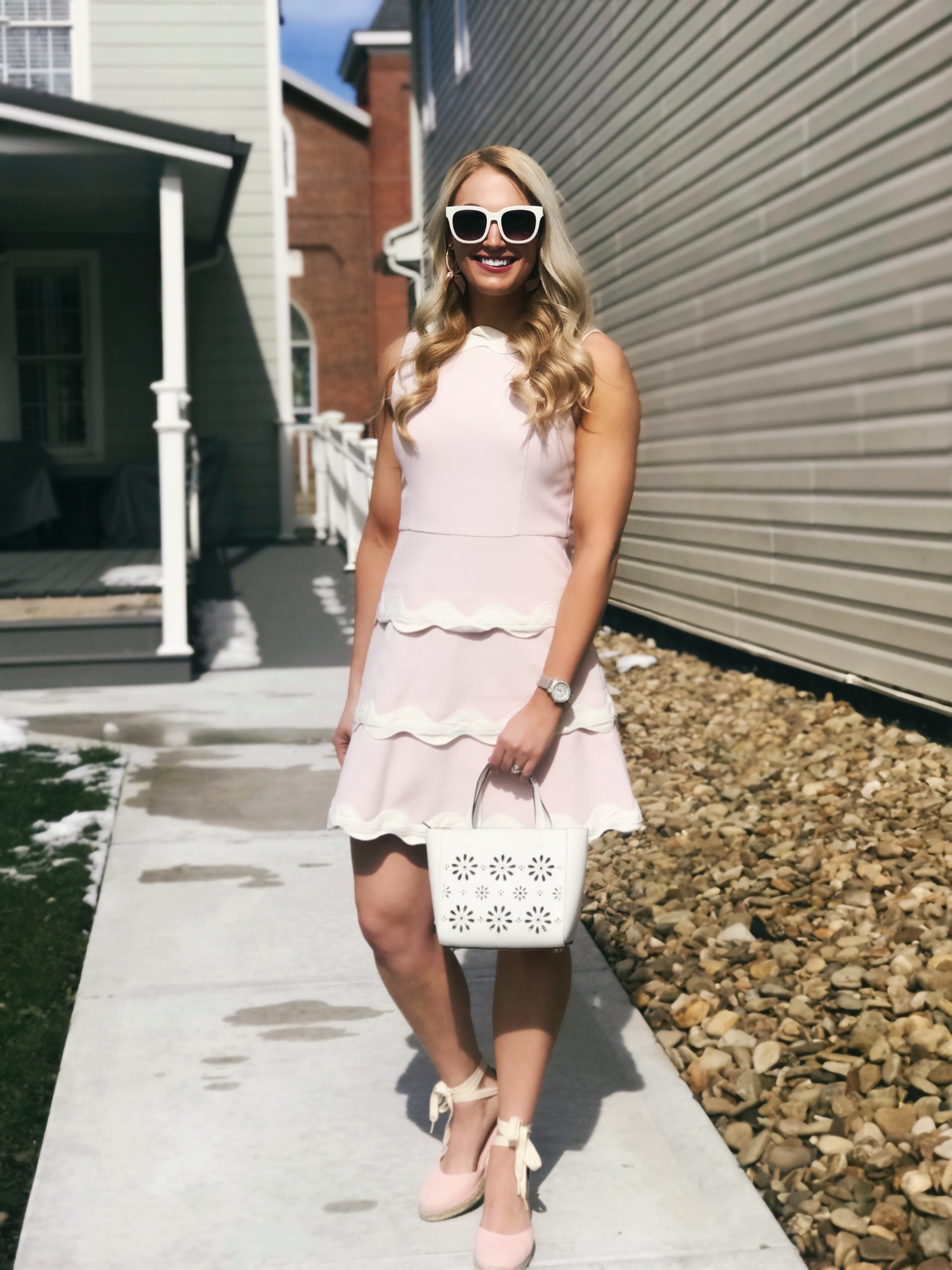 Mommy and Me Outfits | Scallop Pink Dress | Spring Dress | Janie and Jack | #mommyandme #preppyblogger #styleblogger #preppy