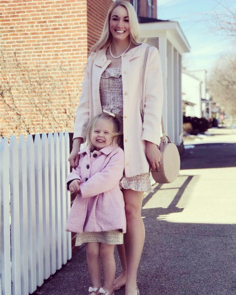 Mommy and Me Outfits | Bow Coat | Pink Tweed Dress