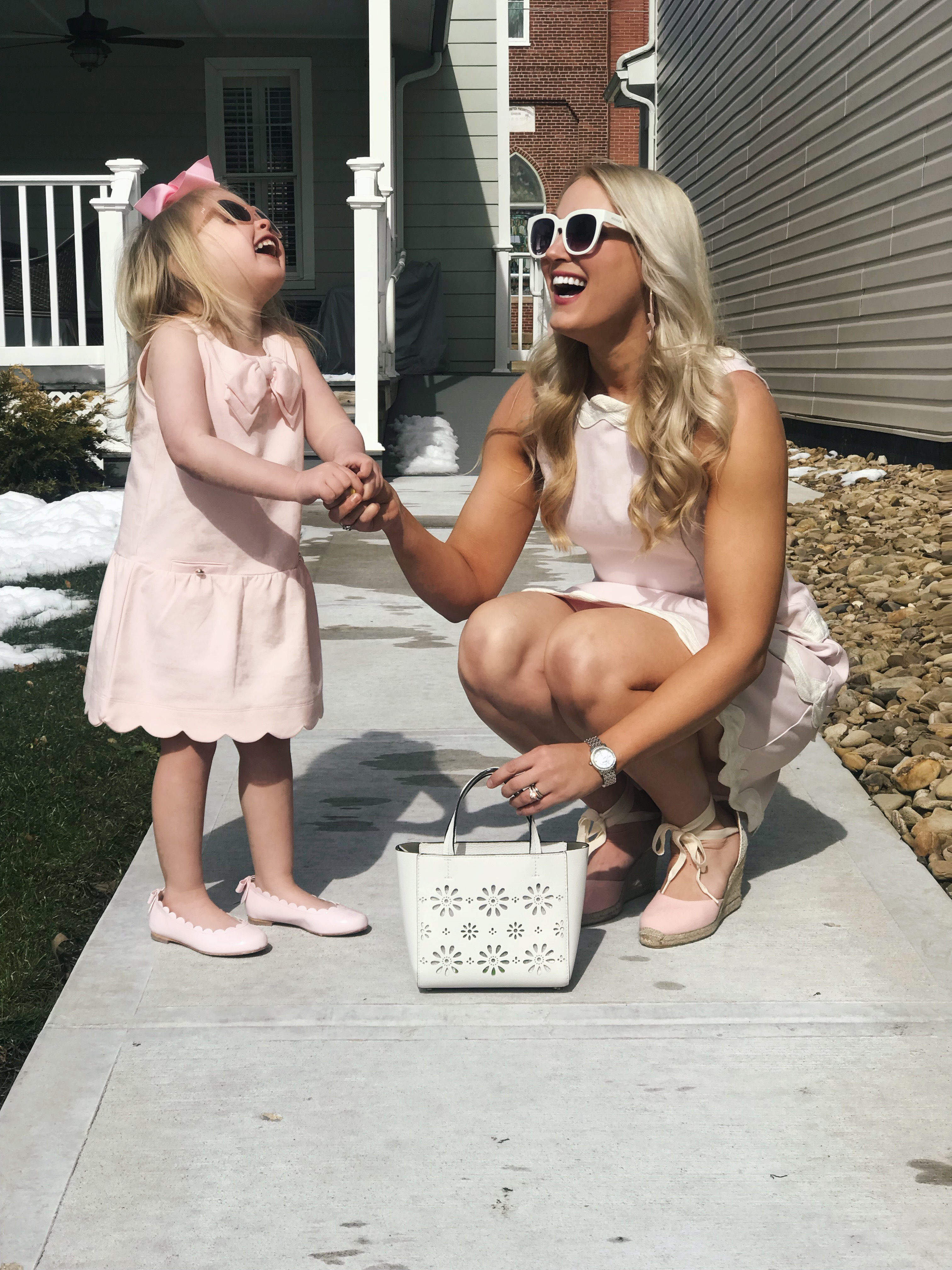 Mommy and Me Outfits | Scallop Pink Dress | Spring Dress | Janie and Jack | #mommyandme #preppyblogger #styleblogger #preppy