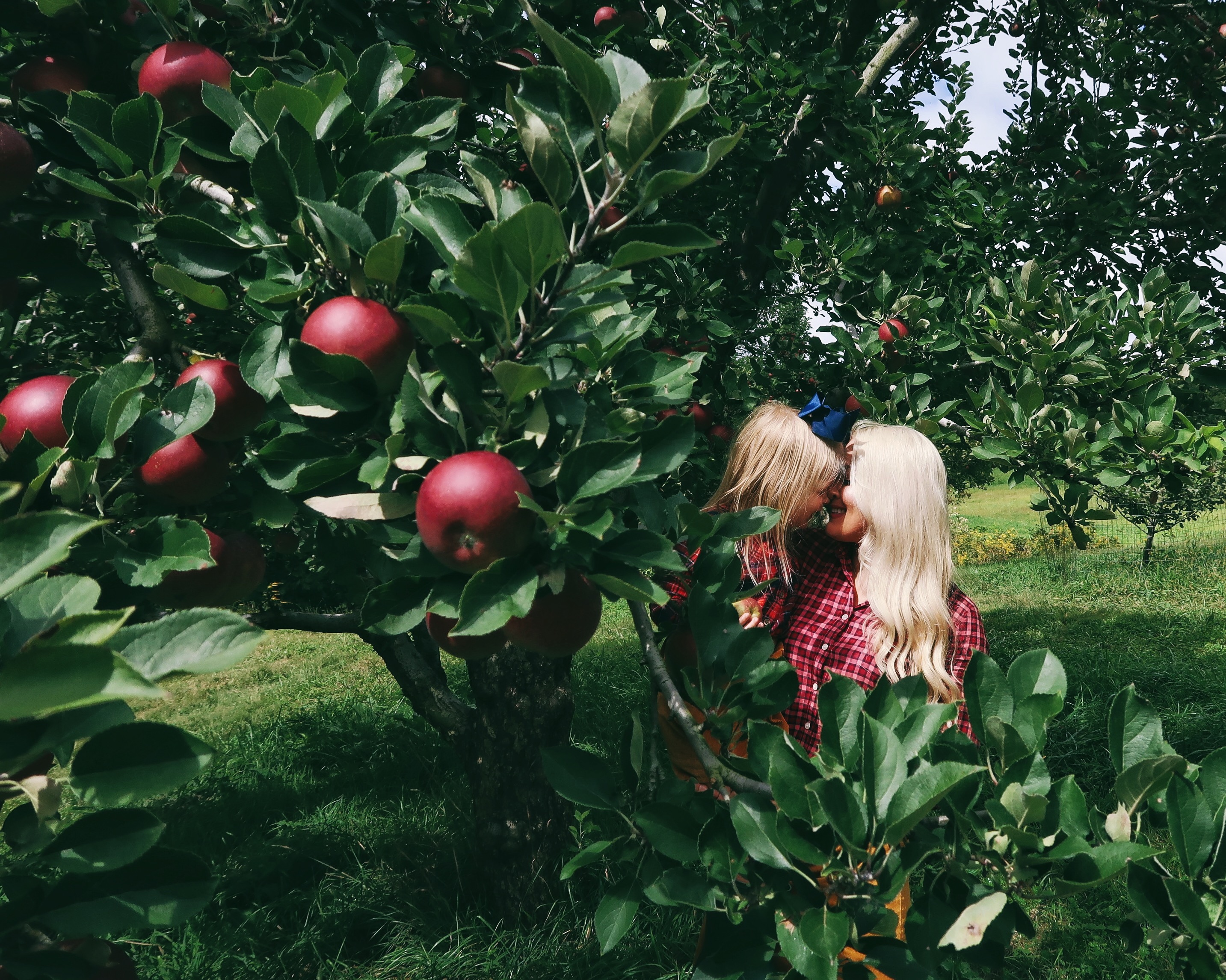 Apple Picking | Mommy and Me Fall Outfits | Corduroy Skirt, Hunter Boots, Plaid Top