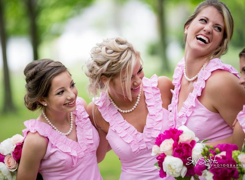 Preppy Wedding | Southern Wedding | Lilly Pulitzer Wedding #bridesmaid #weddingdress Seersucker Bridesmaid Dress | www.styleherstrong.com