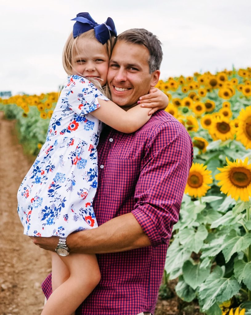 Sunflower Field Family Pictures | Family Photography | Draper James Dress | Family Adventure | Summer Style | Family Style | Preppy Style | Romantic Style | Eyelet Dress | Floral Dress | Sperry | J.Crew