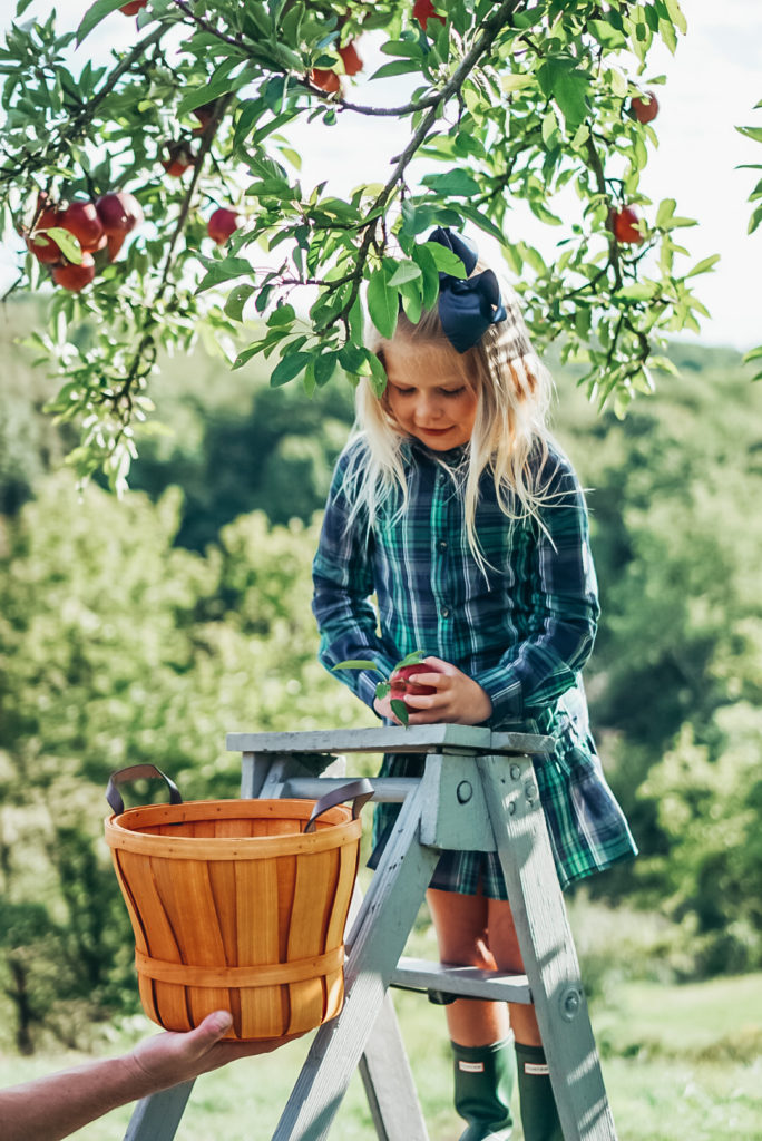 Apple Picking in Pennsylvania | Apple Picking near Pittsburgh | Family Fall Outfits | Preppy Fall Outfit | #mommyandme #matchingoutfits #applepicking