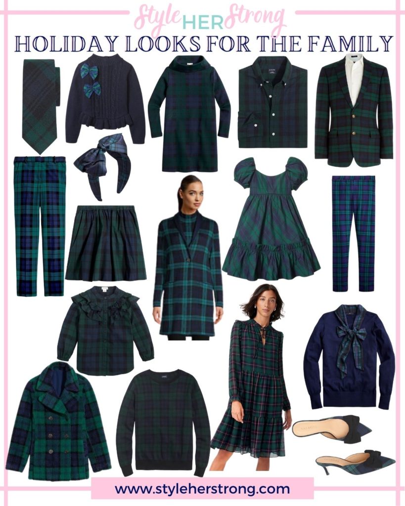 Family Holiday Outfits | Family Matching Outfits | Family Photo Outfits | Christmas Outfits | Holiday Style | Matching Outfits | J.Crew | Preppy Holiday Style | Christmas Picture Outfits | Holiday Card Outfits | Tartan Plaid | Stewart Plaid | Blackwatch Plaid | Fair Isle Sweater