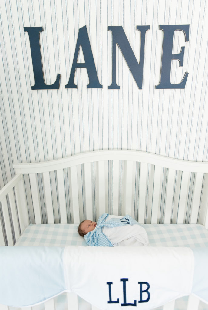 Newborn Photography | Newborn Photos | Family Home Photos | Baby Boy Nursery | Boy Nursery | Little Boy Room | Serena and Lily | Big Sister | Pottery Barn | Grandmillennial Home | Blue and White Home | Family Photo Outfits